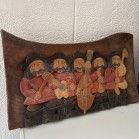 Conjunto de 3 quadros em madeira 