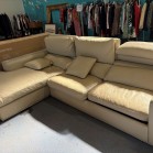 Chaise Longue em pele com 2 almofadas em pele